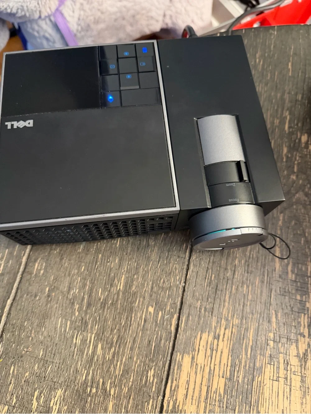 Dell Black Projector working Media Buttons cords and case included